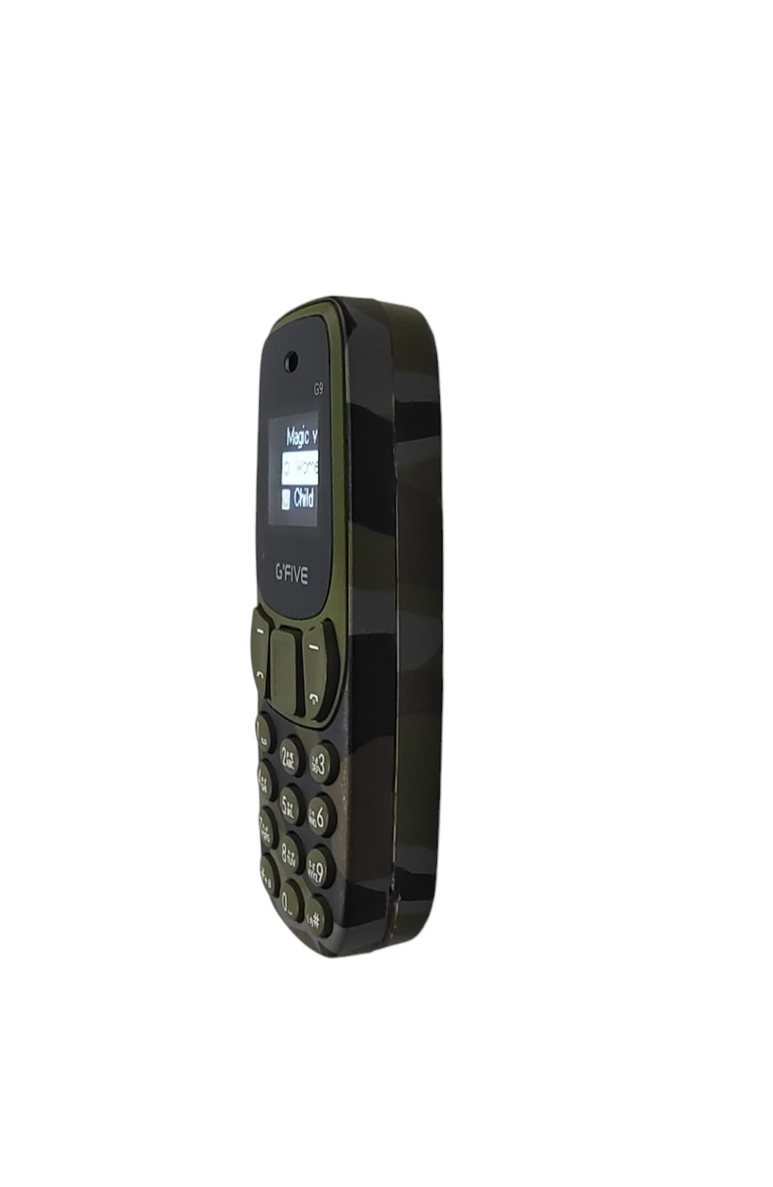 GFive G9 Smallest KEYPAD Mobile with Magic Voice System (Army Green)