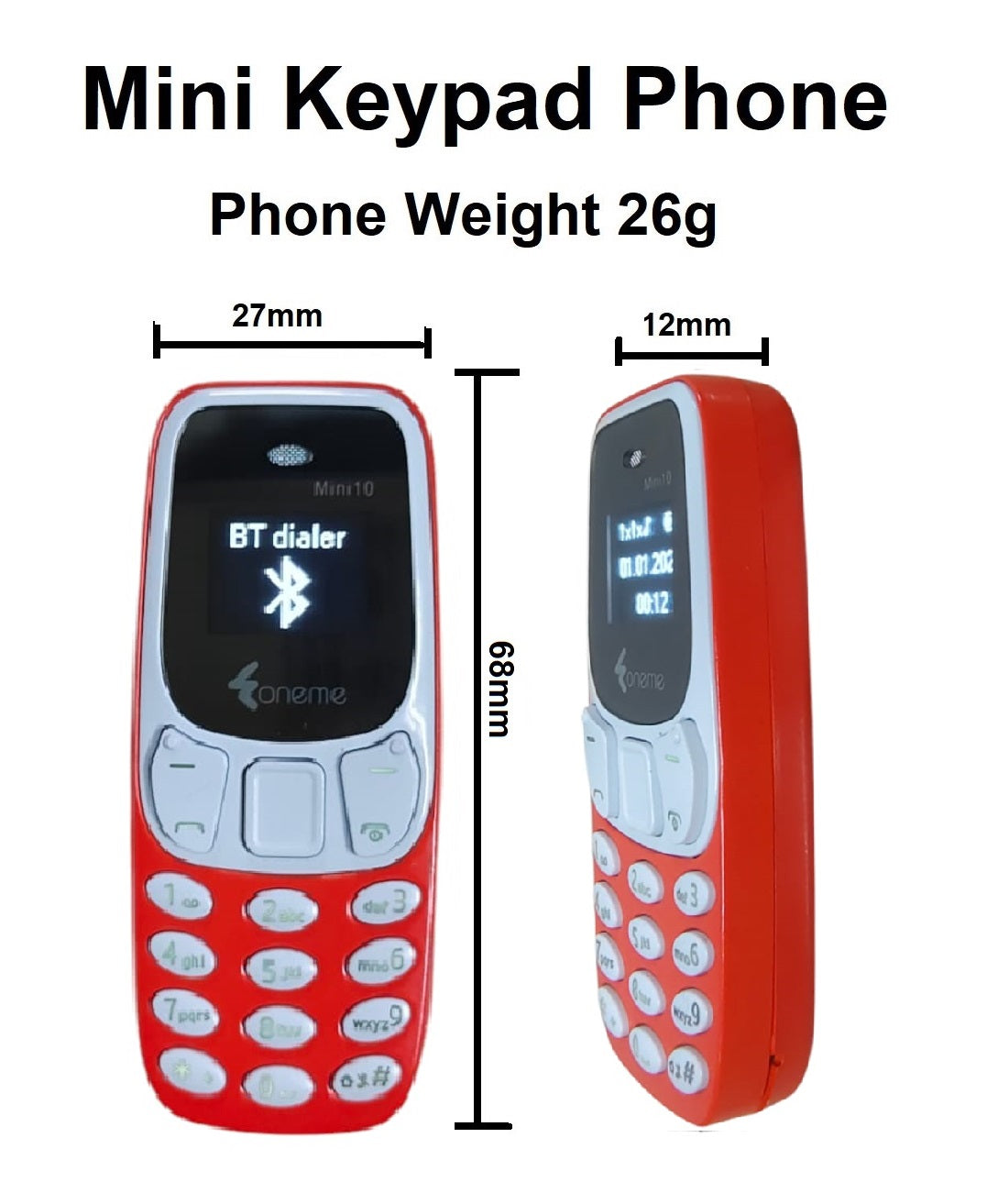 LEYSKY Foneme Mini10 Smallest KEYPAD Mobile with Magic Voice System (Orange)