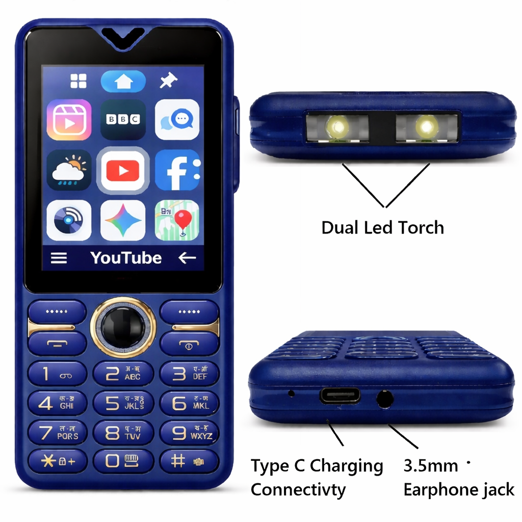 Jmax X4 4g Phone |Youtube |Facebook |Chagpt (Blue)