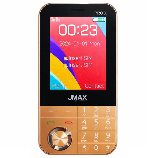 Jmax Pro X Curvy |Dual Sim|Big Screen Keypad Phone (Gold)