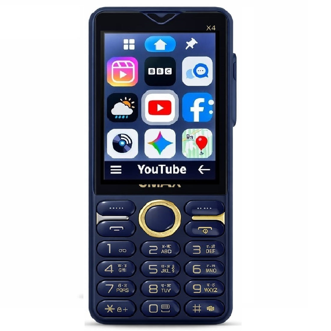 Jmax X4 4g Phone |Youtube |Facebook |Chagpt (Blue)