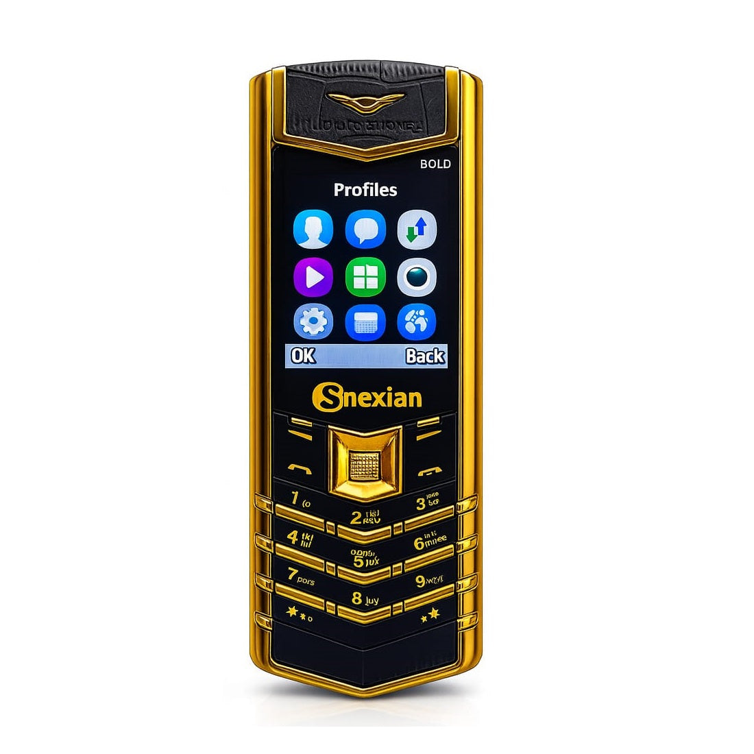 Snexian Bold V1 Gold Dragon Luxury Mobile (Black-Gold)