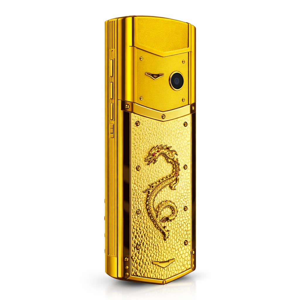 Snexian Bold V1 Gold Dragon Luxury Mobile (Golden)
