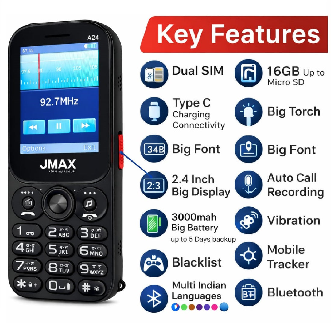 Jmax A24 Type C (Black)