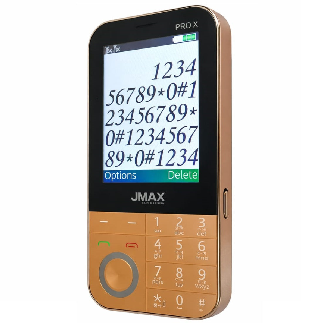 Jmax Pro X Curvy |Dual Sim|Big Screen Keypad Phone (Gold)
