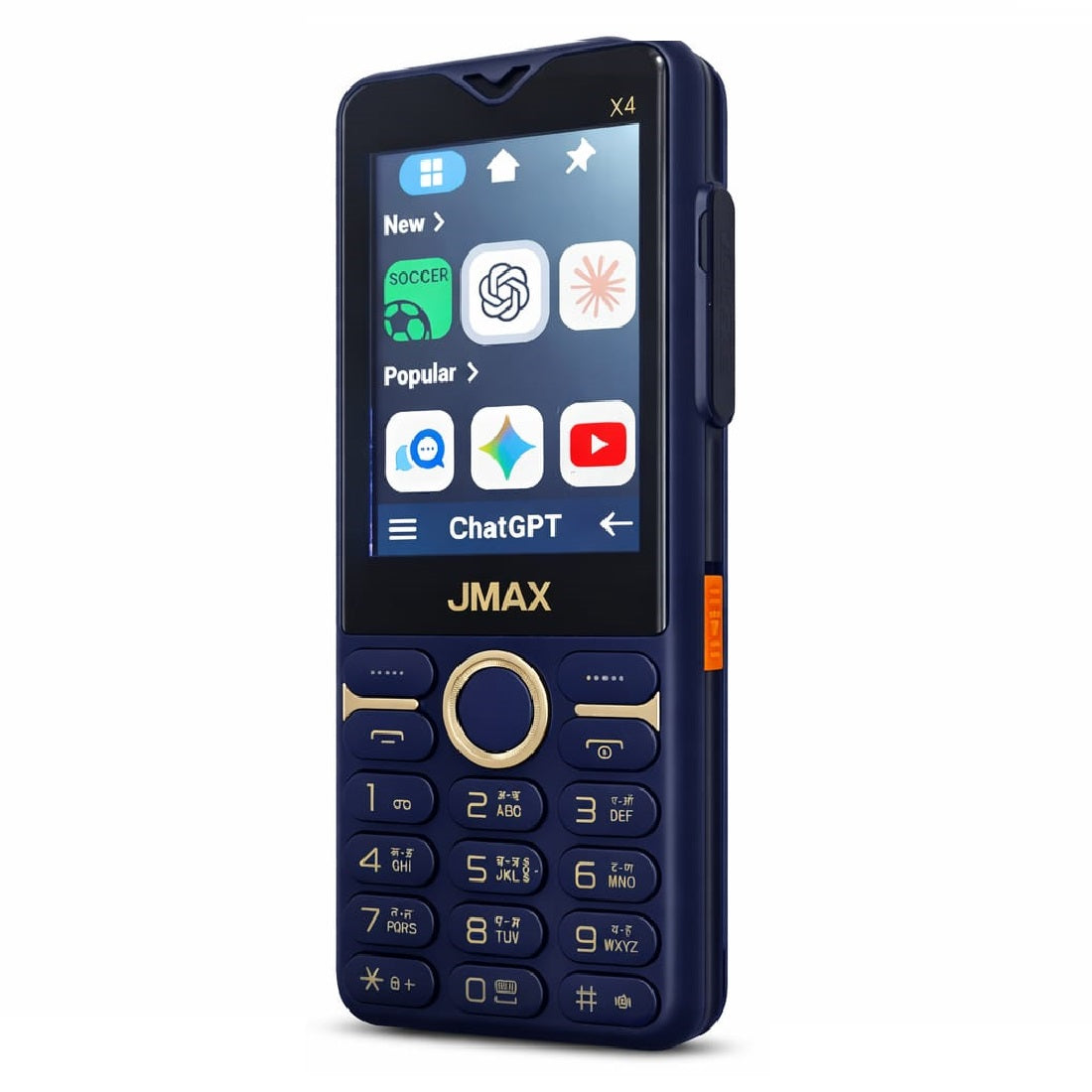 Jmax X4 4g Phone |Youtube |Facebook |Chagpt (Blue)