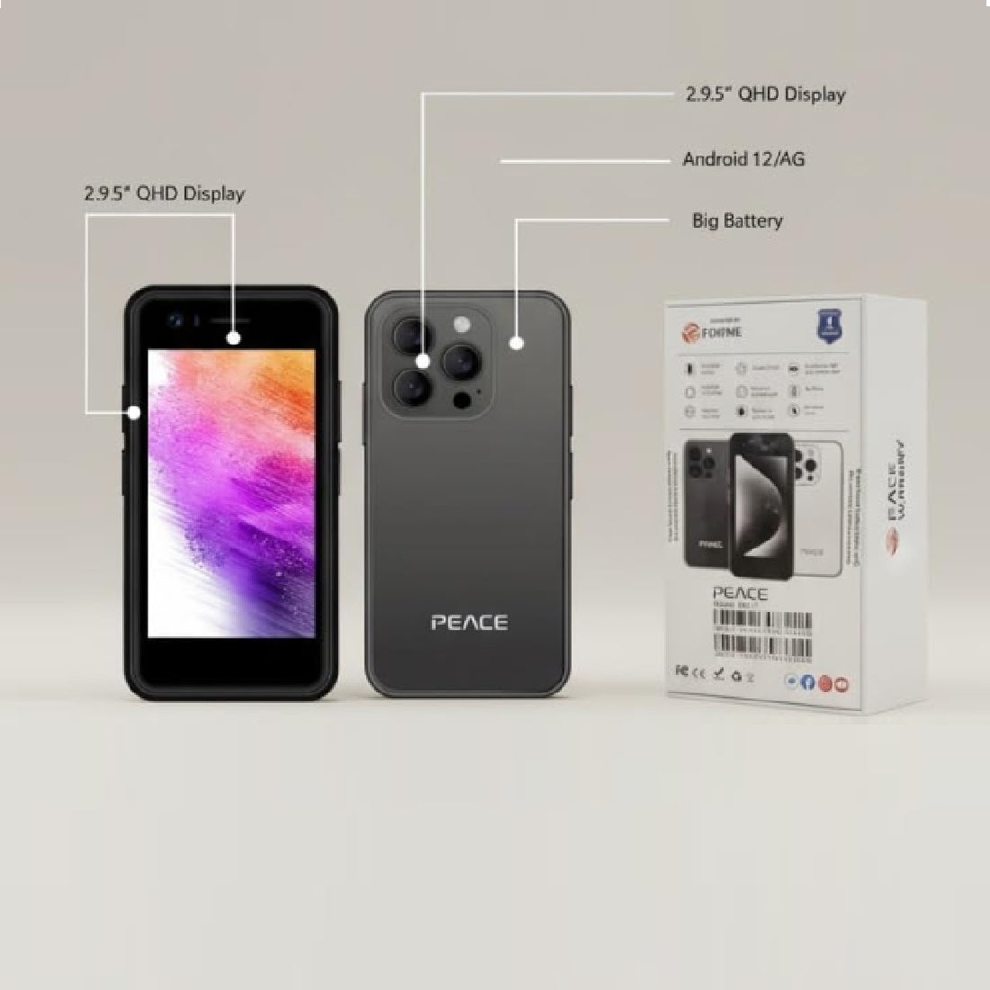 Peace Mini 1 4g (Black, 3 GB Ram) (32 GB Rom)